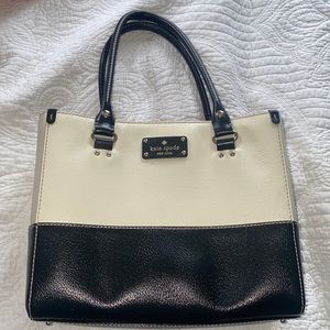 Kate Spade New York Berkeley Lane Quinn Satchel (Porcelain 137). Black and Cream